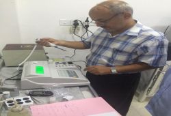 AL-MUBDAA Scientific Company in al-Kawthar lab. THROMBO Semi Automated Coagulation analyzer